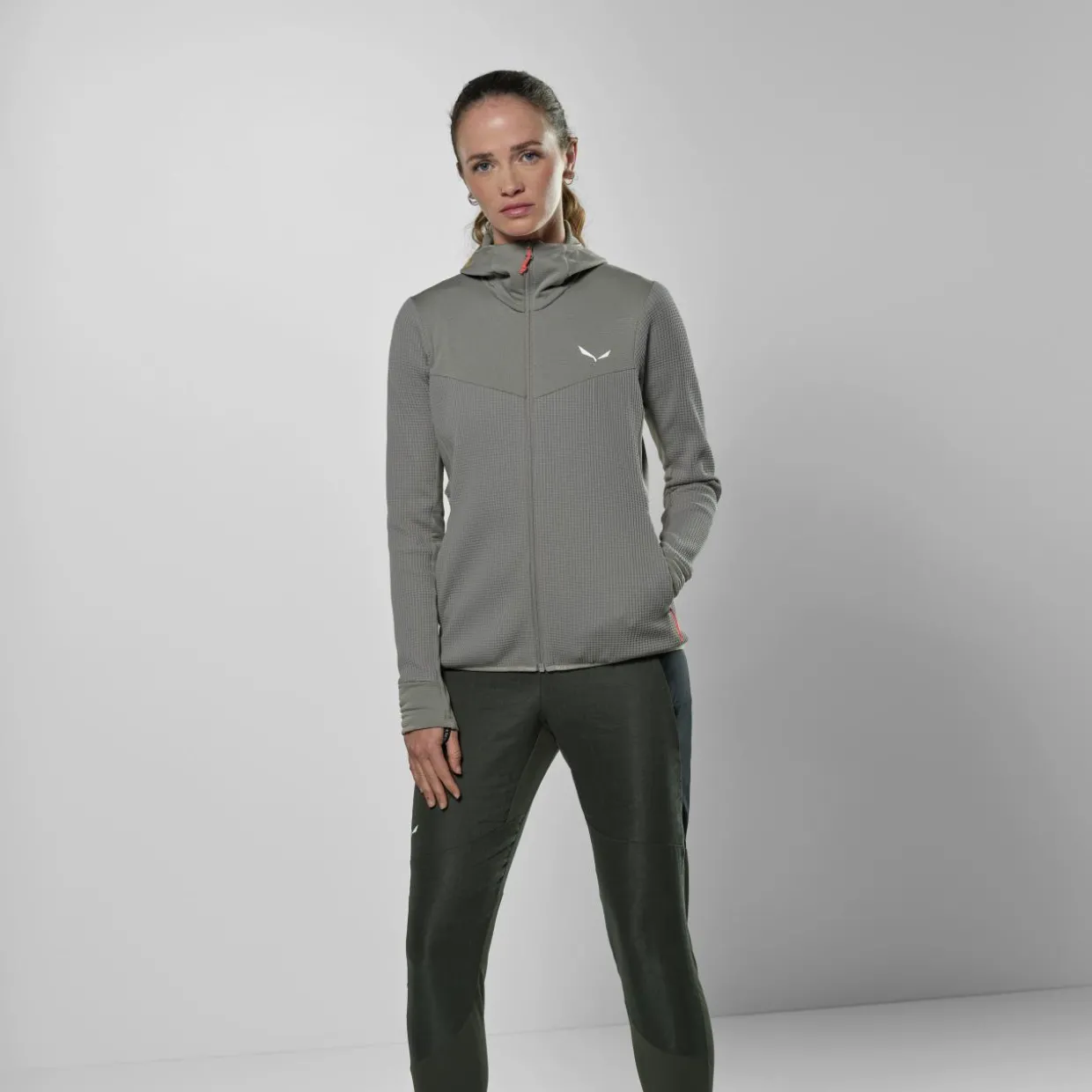 Puez Waffle Hybrid Polarlite Kapuzenjacke Damen